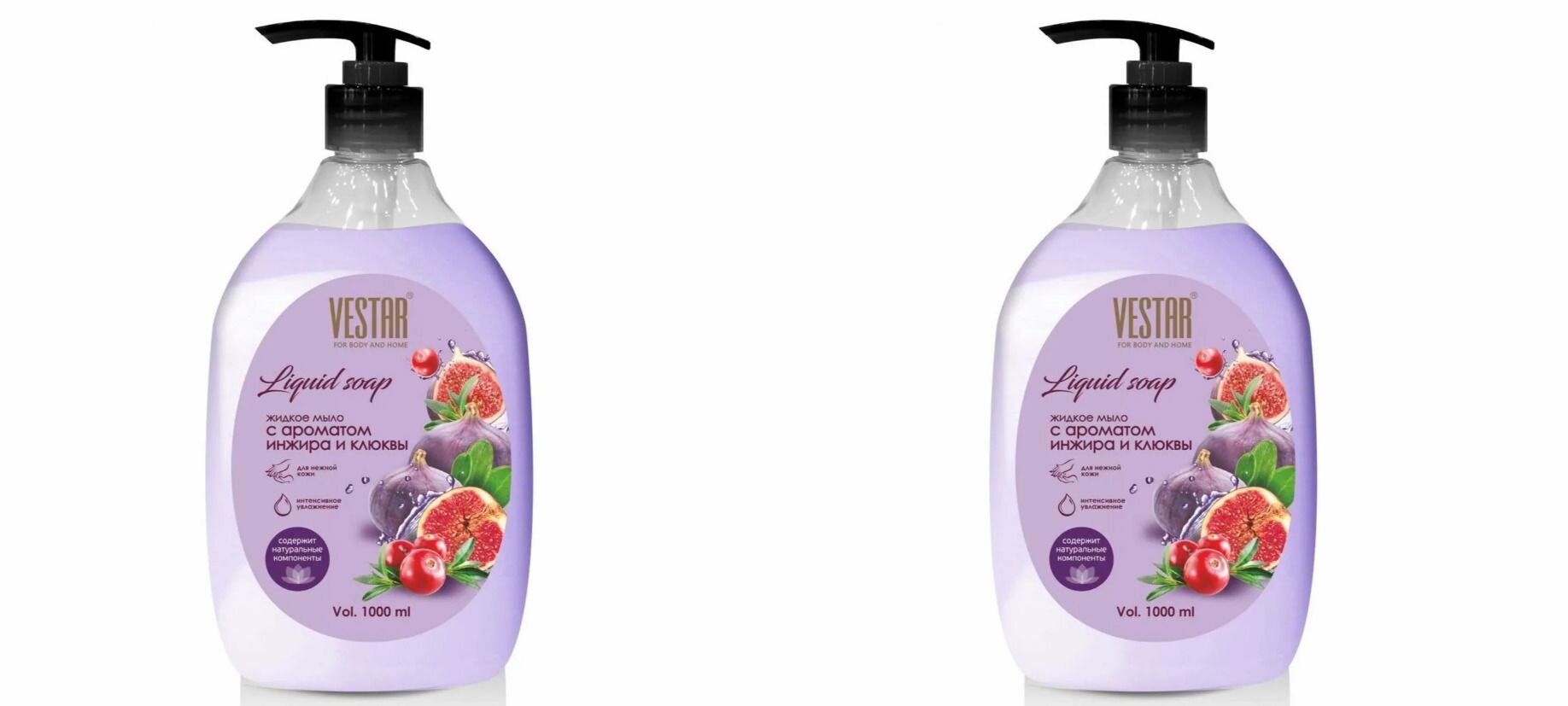 фото Вестар Жидкое мыло Инжир и Клюква, 1000 мл, 2 шт