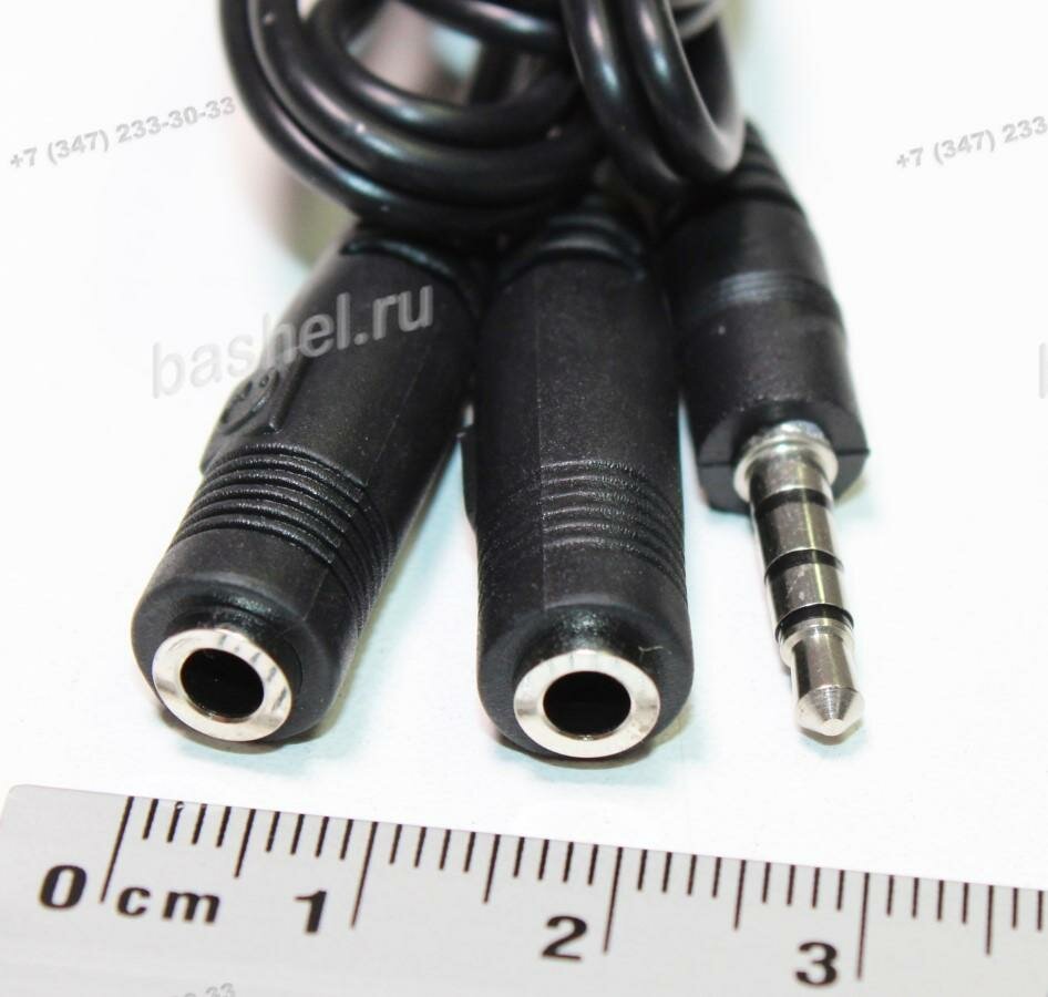 фото Шнур «Джек 3,5 мм»-2*«Гнездо 3,5 мм» (4-х конт. штекер) RITMIX RAS-110 электротовар