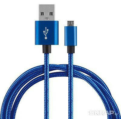 (ENERGY Кабель ET-27 USB/MicroUSB цвет - синий)