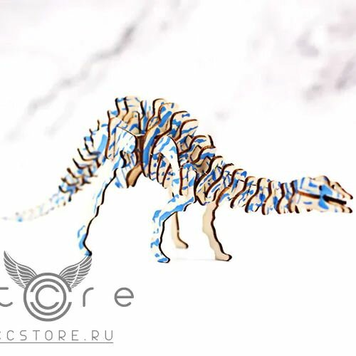 фото Деревянный конструктор (Мини) Diplodocus Зеленый