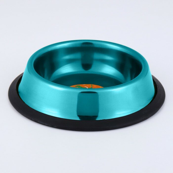 фото Миска с нескользящим основанием декоративная цветная, 230 мл, голубая