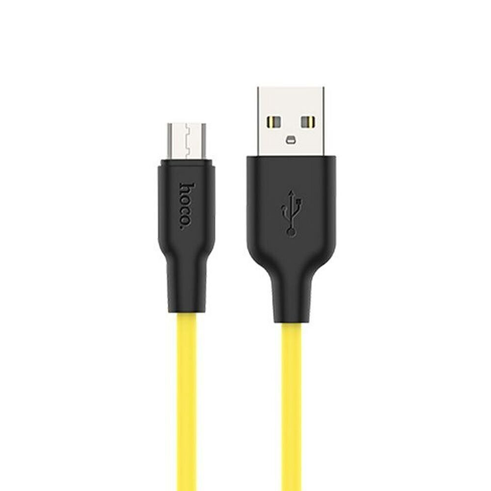 USB кабель HOCO X21 Plus Silicone MicroUSB, 2.4А, 1м, силикон (желтый/черный)