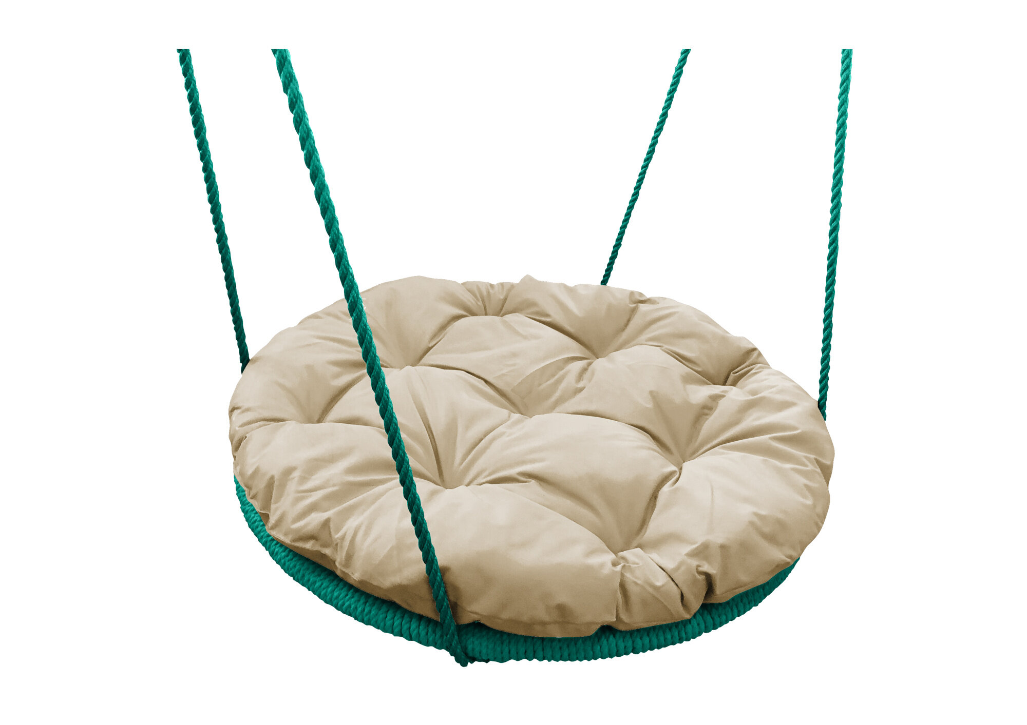Качели M-group гнездо с подушкой 08 м с оплёткой бежевая подушка