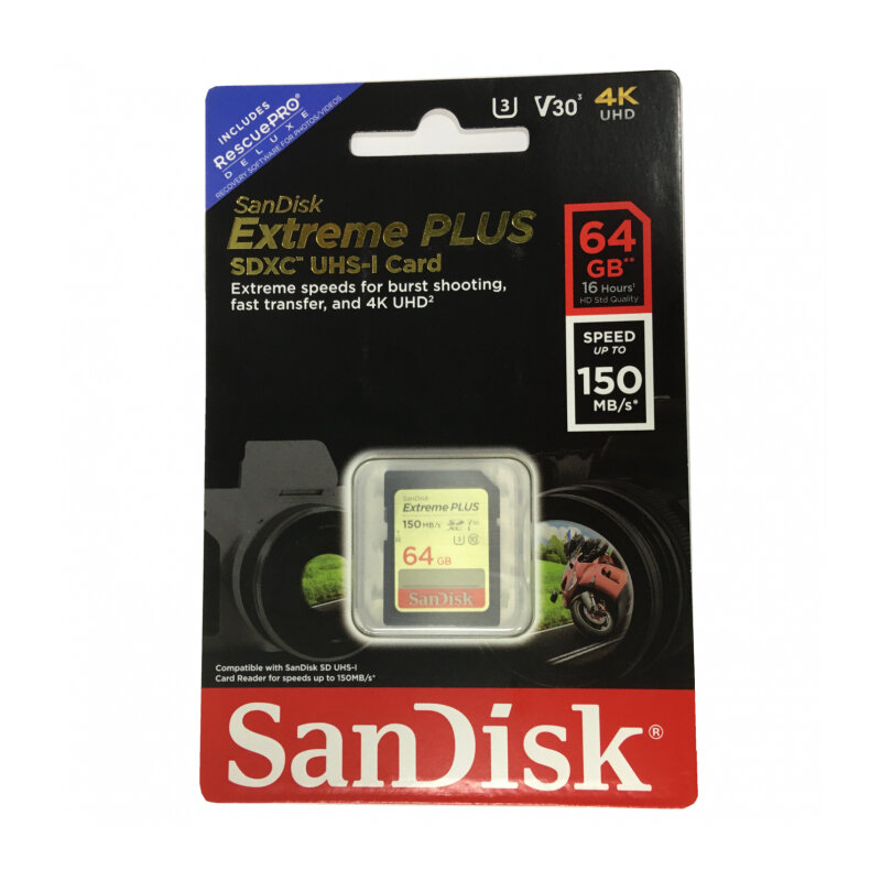 Флеш-накопитель Sandisk Карта памяти Sandisk Extreme Plus SDXC Card 64GB, 150MB/s V30 UHS-I U3 - фото №3