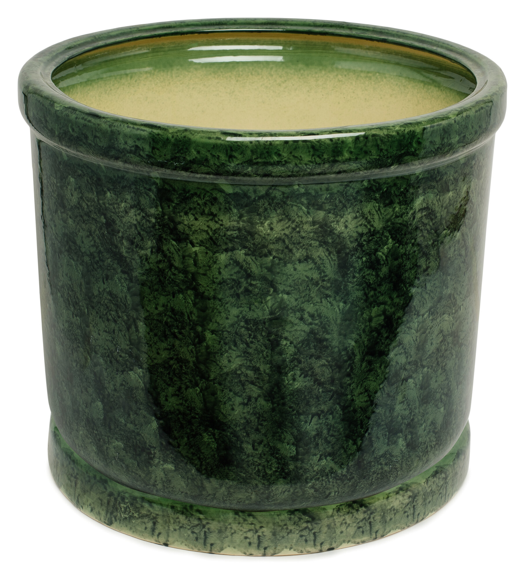 фото Горшок Цилиндр d40 см 31 л керамический зеленый с поддоном