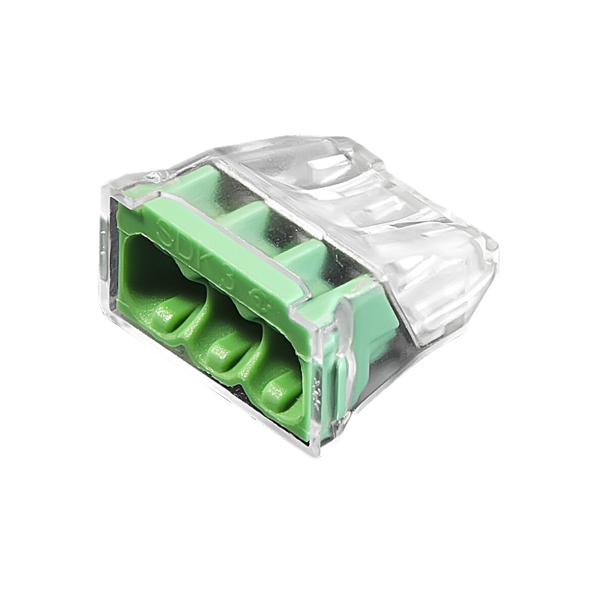 фото SDK 3 Клеммы на 3 проводника, 0,5-2,5 мм2 без пасты, зел. Tridonic (100 шт/уп)