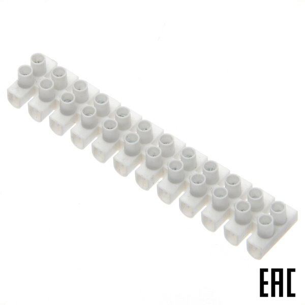 фото Блок NTB-UPP-S12-3/WH 71326 клеммный полипропилен 12 пар винтовых клемм 4кв.мм белый (Navigator) (14 шт. в комплекте)