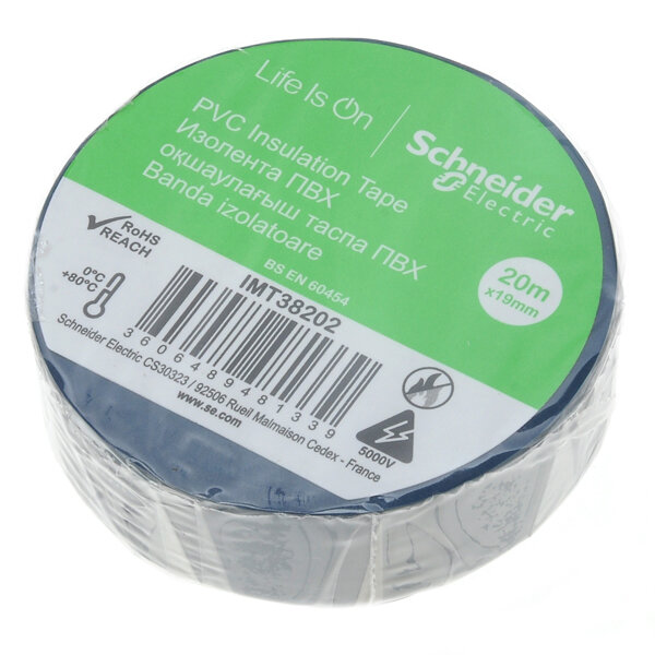 фото Лента IMT38202 изоляционная синяя ПВХ 19ммХ20м (Systeme Electric) (3 шт. в комплекте)