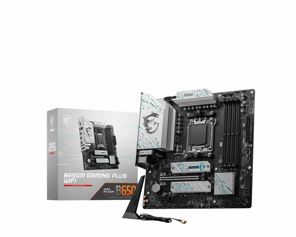 Материнская плата MSI B650M GAMING PLUS WIFI SocketAM5 AMD B650 4xDDR5 mATX AC`97 8ch(7.1) 2.5Gg RAID+VGA+HDMI+DP