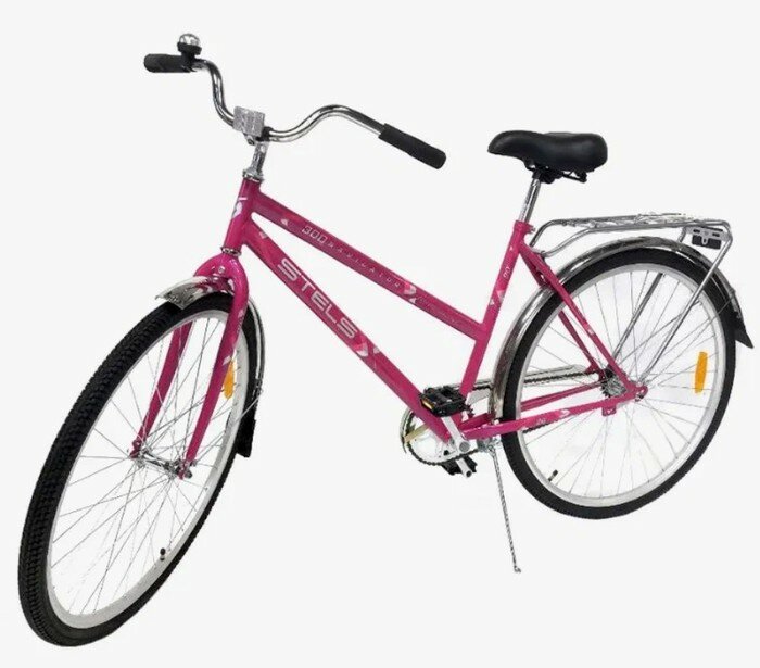 Велосипед STELS Navigator-300 Lady 28" Z010 (LU085342/LU095150), рама 20", малиновый, корзина, без насоса