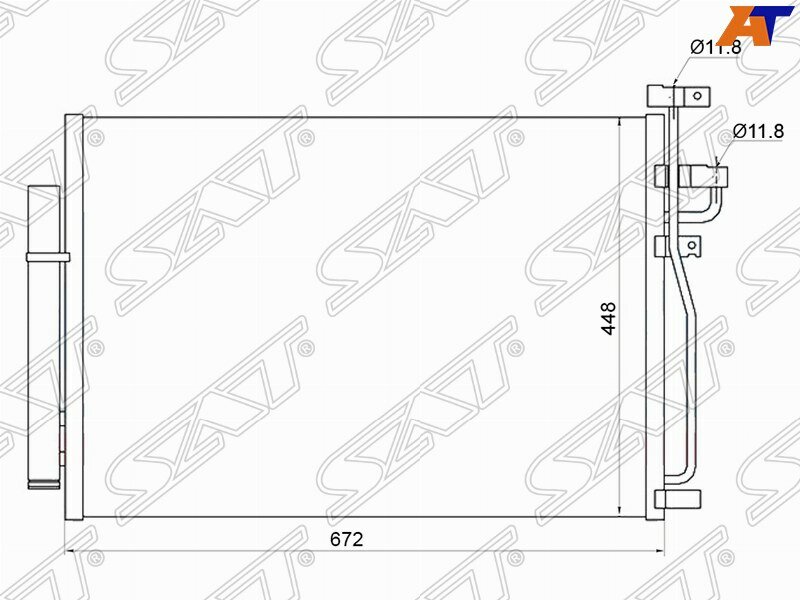 Радиатор кондиционера для Шевроле Каптива 2011-2016 год выпуска (Chevrolet Captiva) SAT ST-CH06-394-0