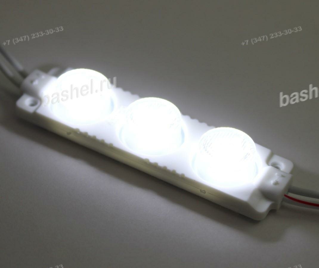 LED modul PCB-12-3SMD2835-IP65-Lens-15*45° 240Lm 12V 2.2W 6500k White, Модуль светодиодный, 75x20x11мм, Ledsib, Для торц