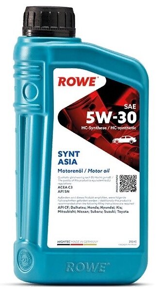 Синтетическое моторное масло ROWE Hightec Synt Asia SAE 5W-30