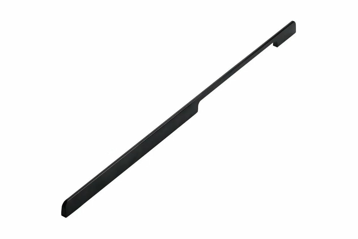фото Crocus-Life Ручка мебельная, черная, скоба, алюминиевая, скрытый монтаж, дизайнерская фурнитура для мебели, в стиле лофт, длинная, для шкафа, 800мм, накладная, рейлинг, модерн, матовый L80-b