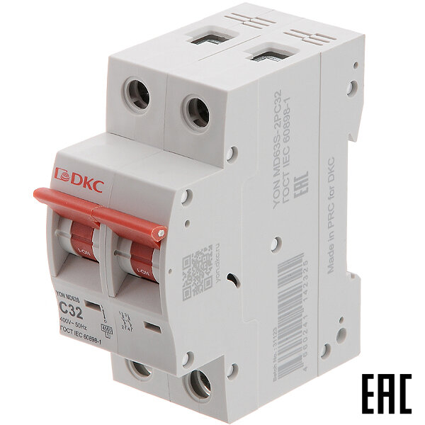 фото Автоматический выключатель YON max MD63S-2PC32 32А/2п/ 4,5кА на Din-рейку ДКС