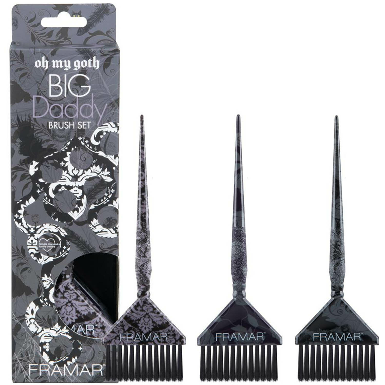 FRAMAR Oh My Goth Big Daddy Brush Set/Широкие кисти для окрашивания "О мой Гот!" 3 шт. (проф.)