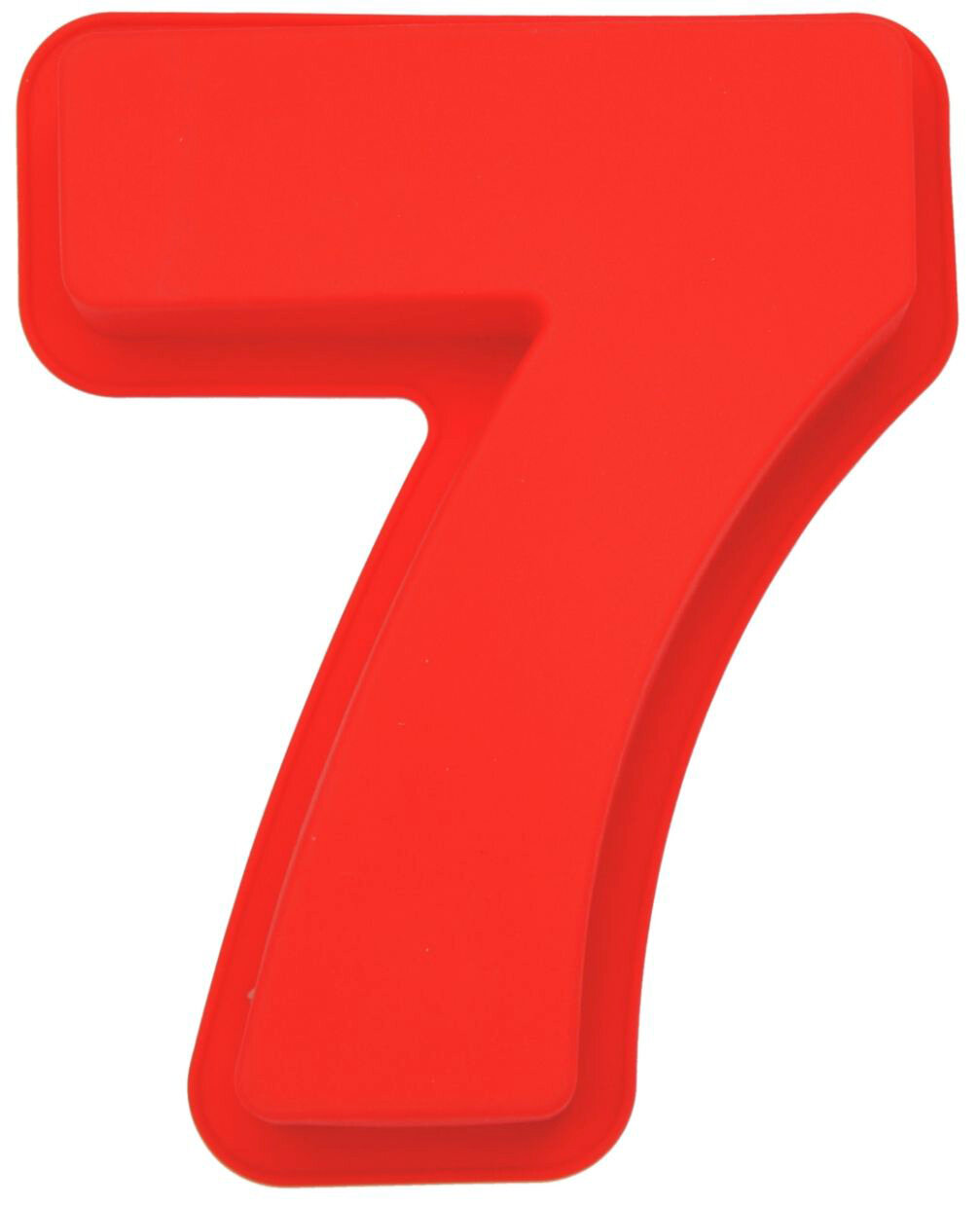 фото Силиконовая форма для выпечки коржей для торта в виде цифры 7 - семерка , размер 25 х 22 х 6 см, цвет красный