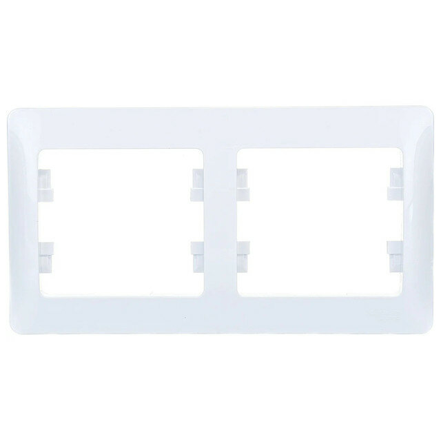 фото рамка 2 поста SCHNEIDER ELECTRIC Glossa белый горизонтальное
