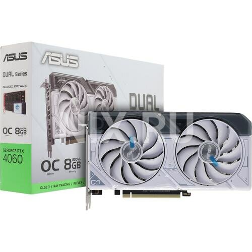 Видеокарта PCI-E ASUS nVidia GeForce RTX 4060 Dual OC 8G White 8192Mb GDDR6 ( Dual-RTX4060-O8G-White ) Ret