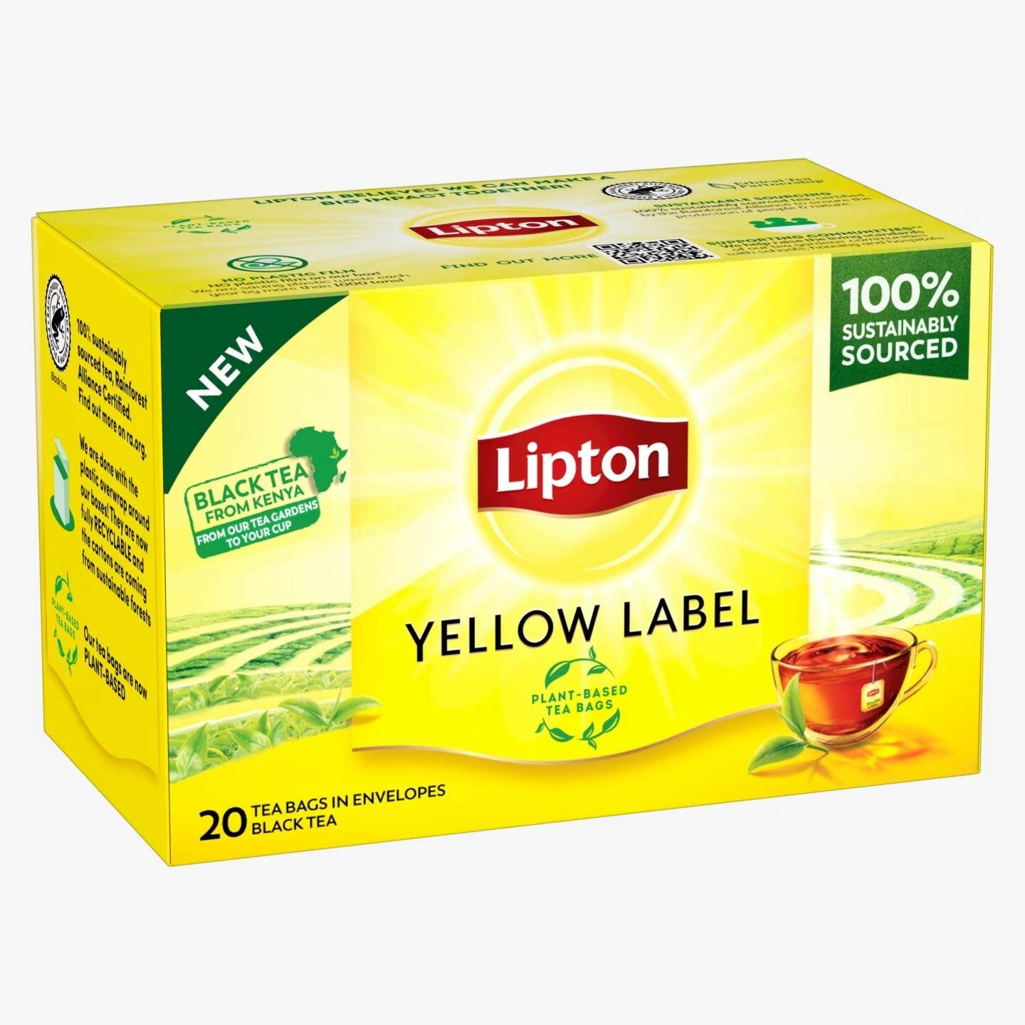 Чай черный пакетированый Lipton Yellow Label (20 пак х 2г ), 40 г