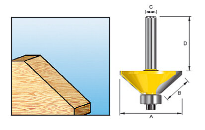 Фреза кромочная конусная 45 градусов Makita D-48723 с опорным подшипником 70.9x50.8x27мм