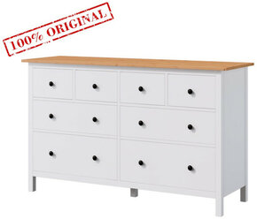 Комод Хемнэс Hemnes/ Кымор, 160x96x50см, 8 ящиков, белый/светло-коричневый