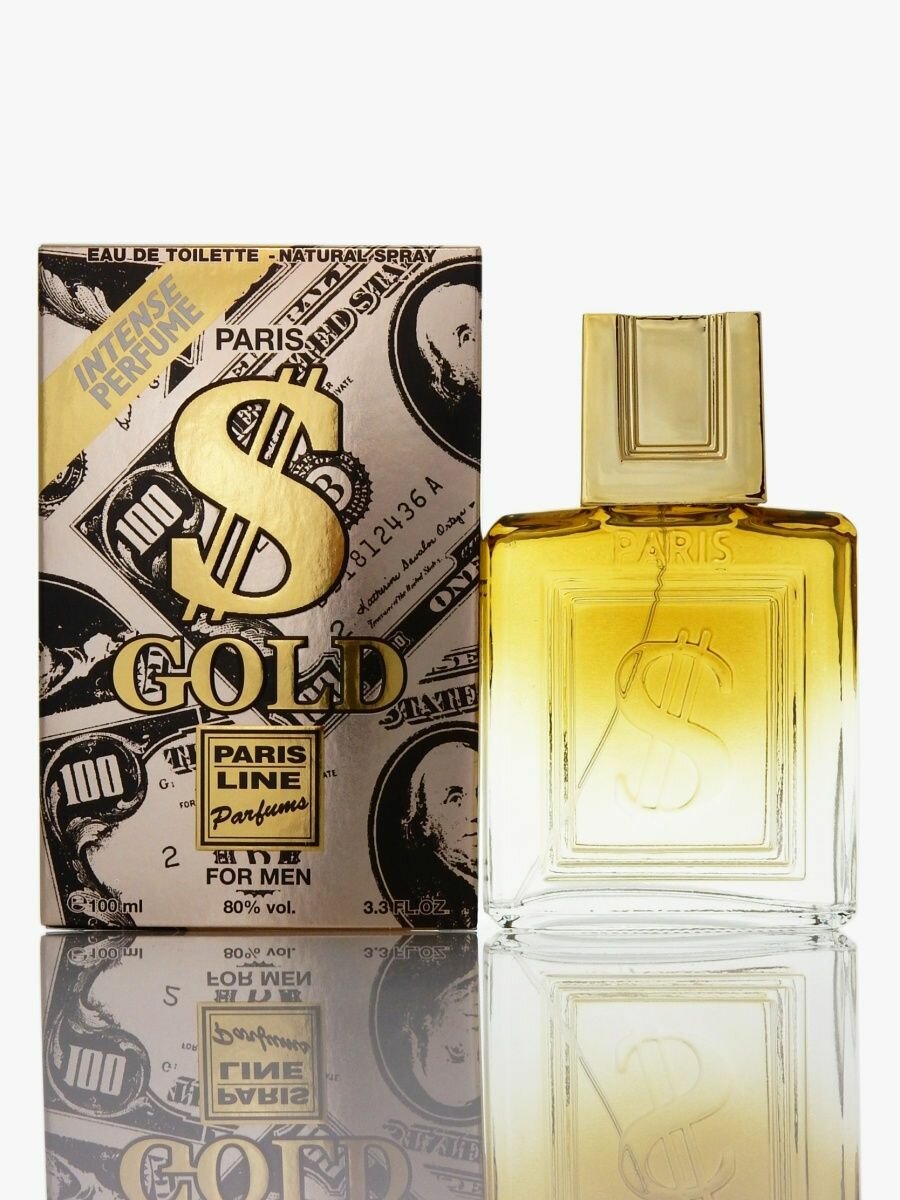 Paris Line Parfums Dollar Gold Intense Perfume / Париж Лайн Парфюм Доллар Туалетная вода мужская 100 мл