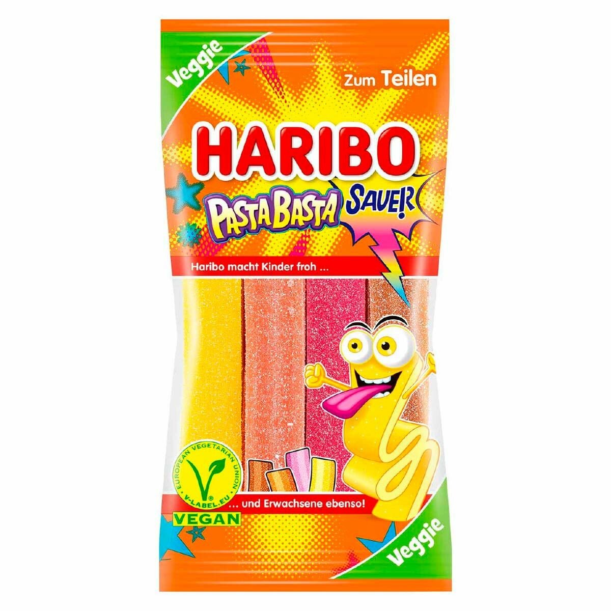 Кислый жевательный мармелад Haribo Pasta Basta Sauer (Германия), 160 г - фотография № 1