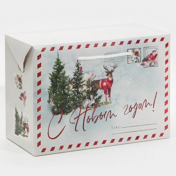 Пакет-коробка «Новогодняя пора» 28 × 20 × 13 см