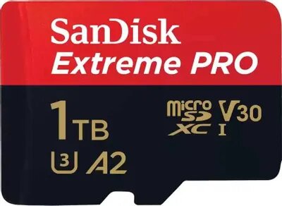 Карта памяти SanDisk microSD 1TB Extreme PRO (SDSQXCD-1T00-GN6MA) с переходником под SD