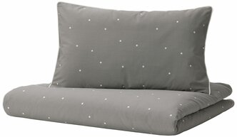 Икея / IKEA LENAST, ленаст, детский пододеяльник, серый, 110x125/35x55 см