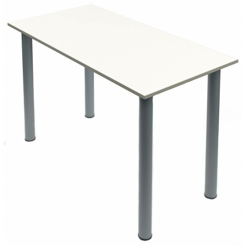 фото Парта МЕТ_Стол ученич. на круглых опорах 1200х600х760мм бел/сер