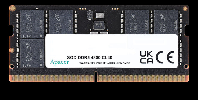 Apacer DDR5 8GB 4800MHz SO-DIMM (PC5-38400) CL40 1.1V (Retail) 1024*16 3 years (AS08GHB48CTDBGH/FS.08G2A. RTH)