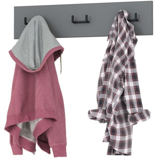 фото Вешалка Mobi Октава 15.14.02 цвет серый графит, ШхГхВ 64,7х4,7х15 см.