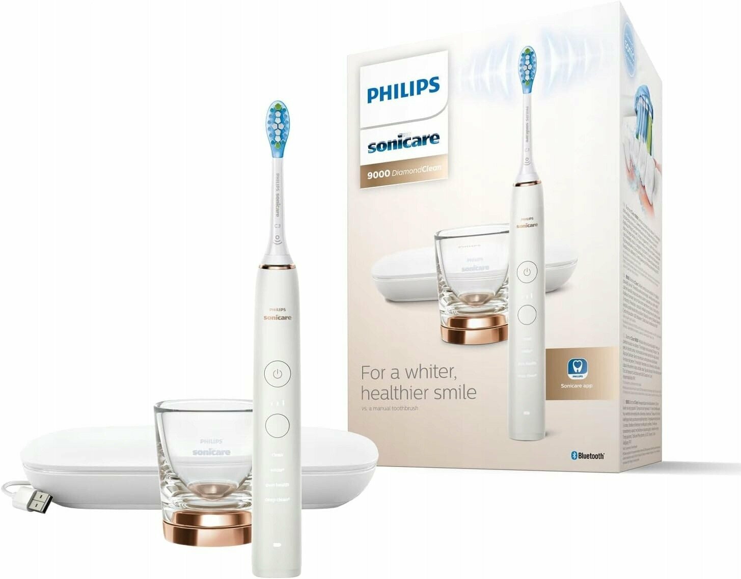 звуковая зубная щетка Philips Sonicare DiamondClean 9000 HX9911, белый