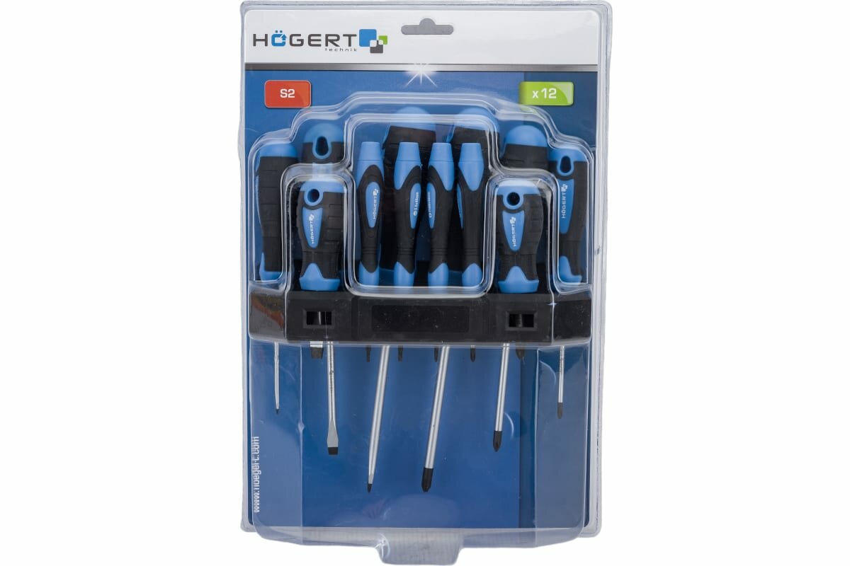 фото Набор отверток HOEGERT TECHNIK HOEGERT TECHNIK 12 шт, сталь S2 HT1S097