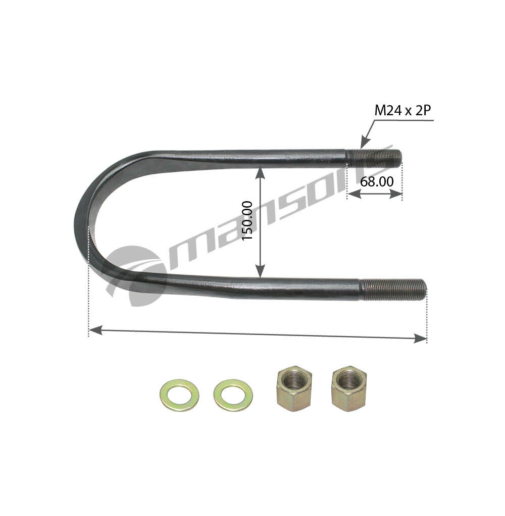 Стремянка M24x2x68 150 370 U с гайками и шайбами RVI Magnum Premium