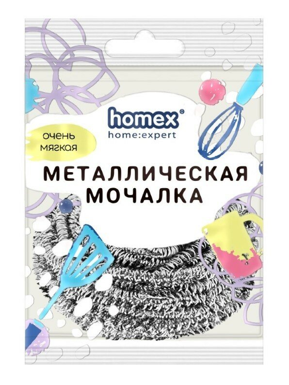 фото Homex мочалка для посуды Очень мягкая металлическая спиральная