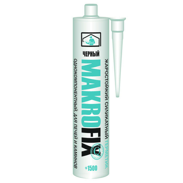 фото герметик силикатный MAKROFIX +1500С 280мл черный, арт.9014