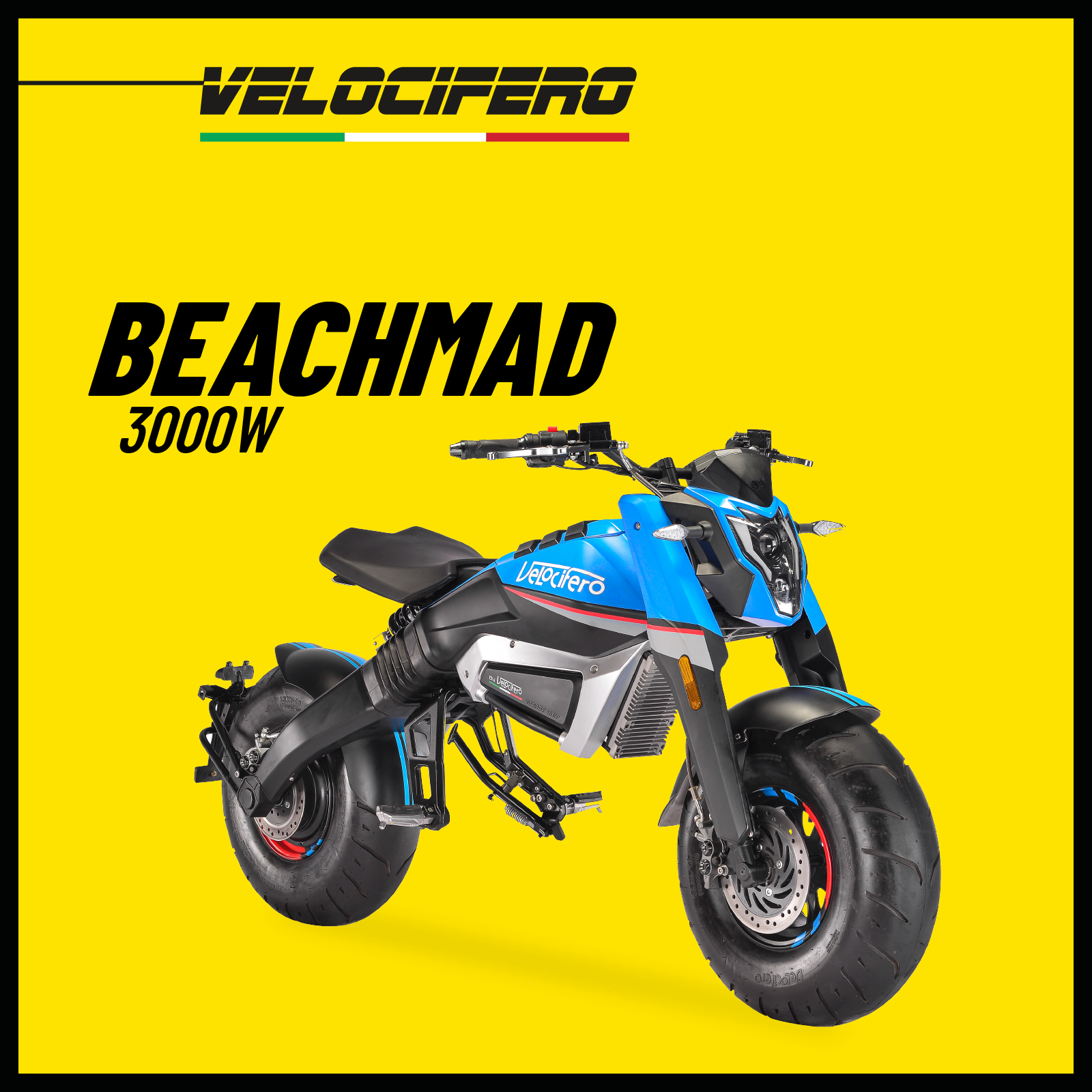 Электромотоцикл BACHMAD внедорожный пляжный мотоцикл мощностью 3000 Вт голубой