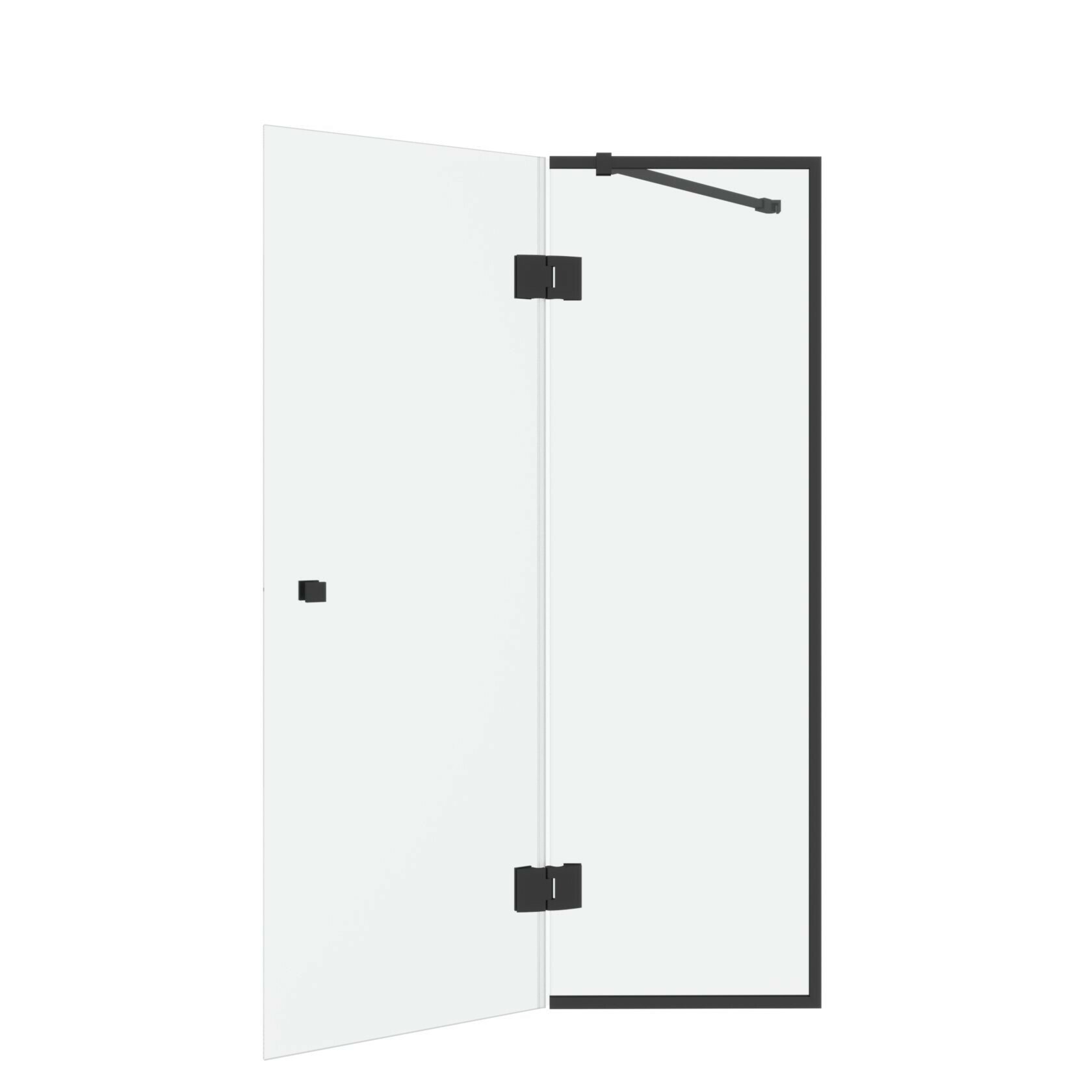 Шторка на ванну Iberica Blanca Mod.402 IB402.SB.140.90 профиль черный, стекло прозрачное - фото №1