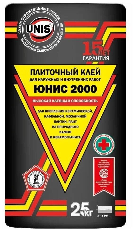 Клей для плитки и камня Unis 2000