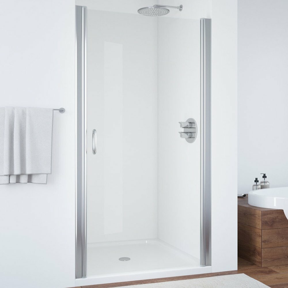 фото Vegas Glass Душевая дверь в нишу Vegas Glass EP 80 08 01 профиль глянцевый хром, стекло прозрачное