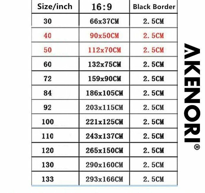 Экран для проектора 120 дюймов Akenori 004 Светоотражающий, серый с кольцами и крюками (формат 4:3 и 16:9)