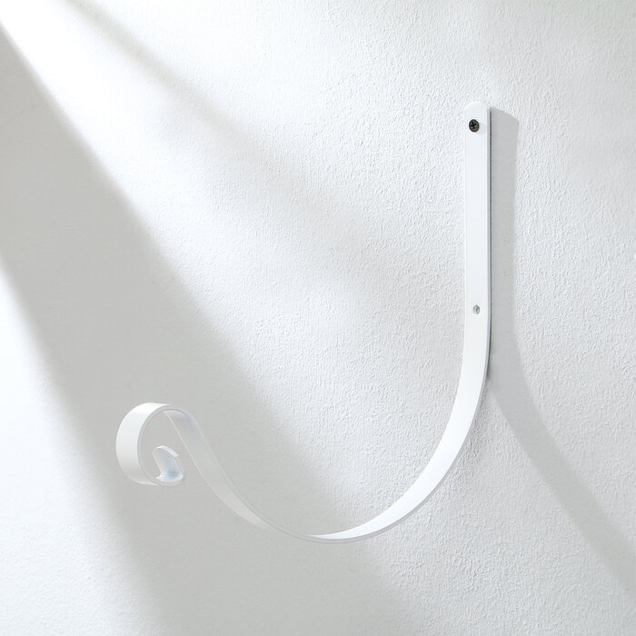 фото Кронштейн для кашпо кованый, 28 см, металл, белый