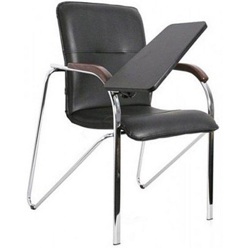 Конференц-кресло FA-SAMBA ST Chrome к/з черный DO350/орех