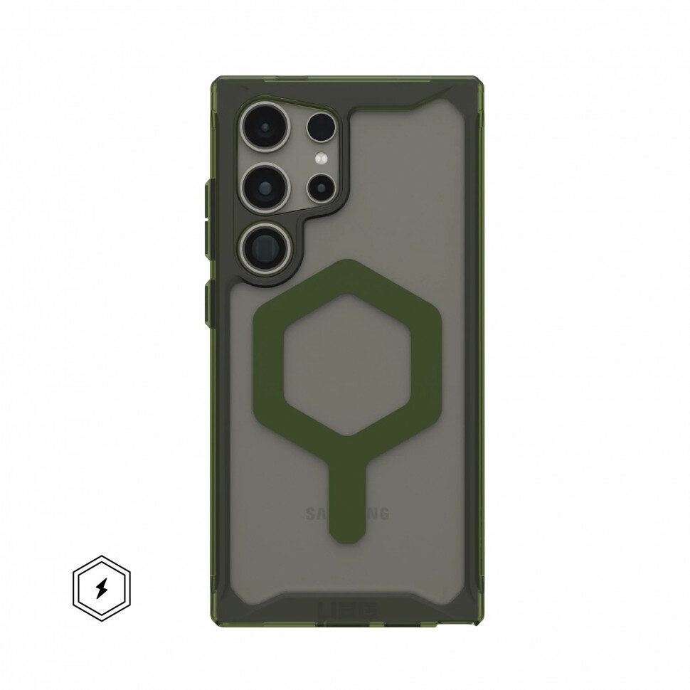 фото Чехол UAG Plyo Pro с MagSafe для Samsung Galaxy S24 Ultra прозрачный/оливковый (Ice/Olive)