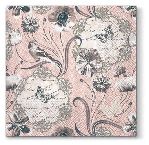 фото PAW Салфетки столовые 33х33см 20шт Викторианские цветы