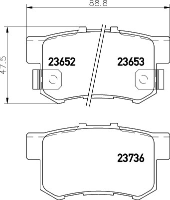 Колодки тормозные дисковые задние для Хонда Стрим RN1 2000-2006 год выпуска (Honda Stream RN1) NISSHINBO NP8001