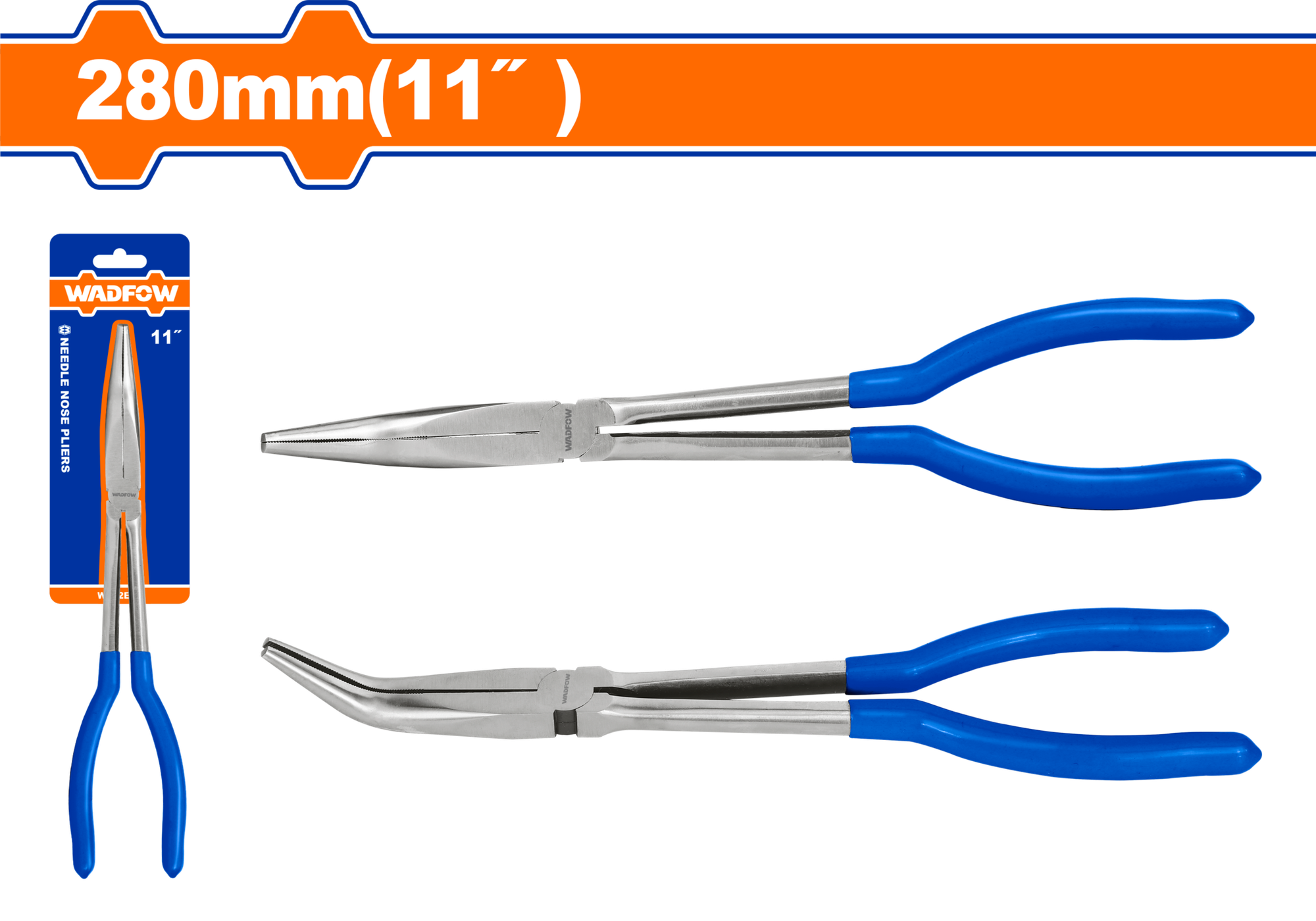 Тонкогубцы удлиненные изогнутые WADFOW WPL2E11